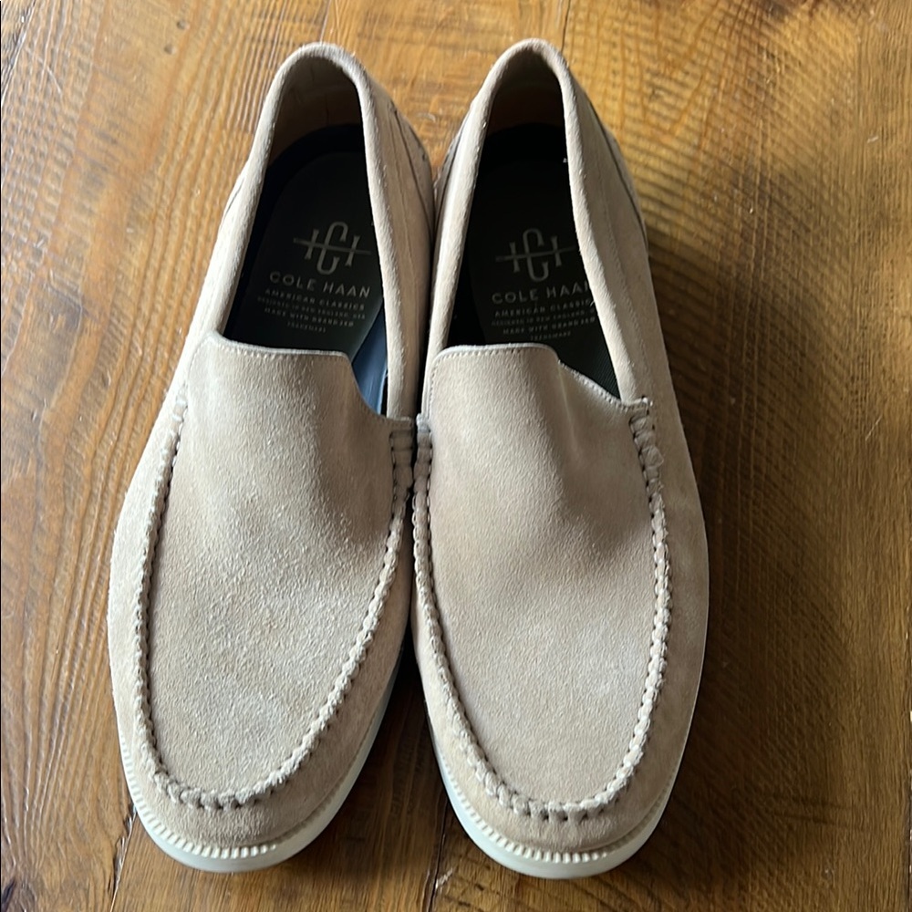 Cole Haan Tan Suede Slip-On Loafers